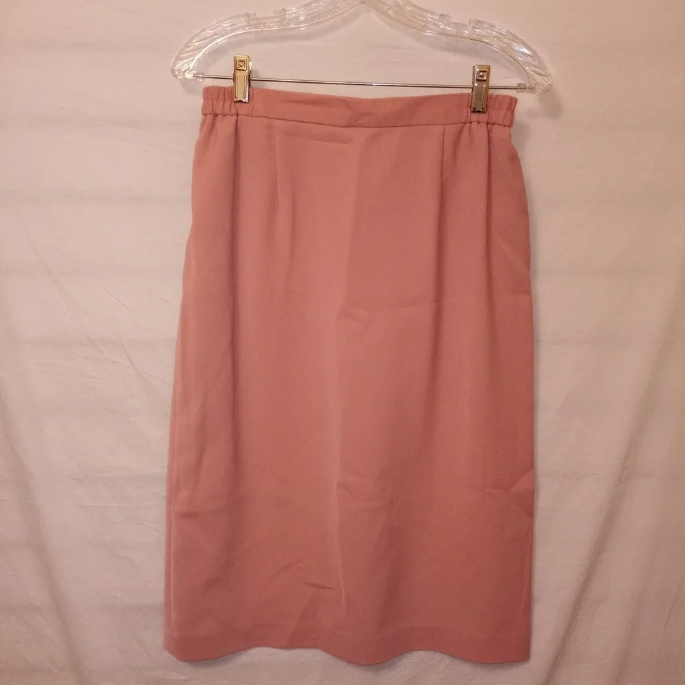 Nina Massini Size 8‎ Skirt Suit 3 Piece Dusty Pink Beaded Embellishments Vintage